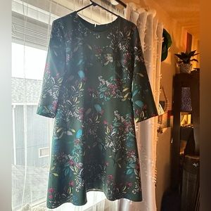 Banana republic a line green printed dress
